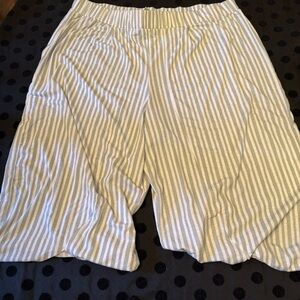 Cato Live Well Lounge Green & White Striped Lounge Pants NEW